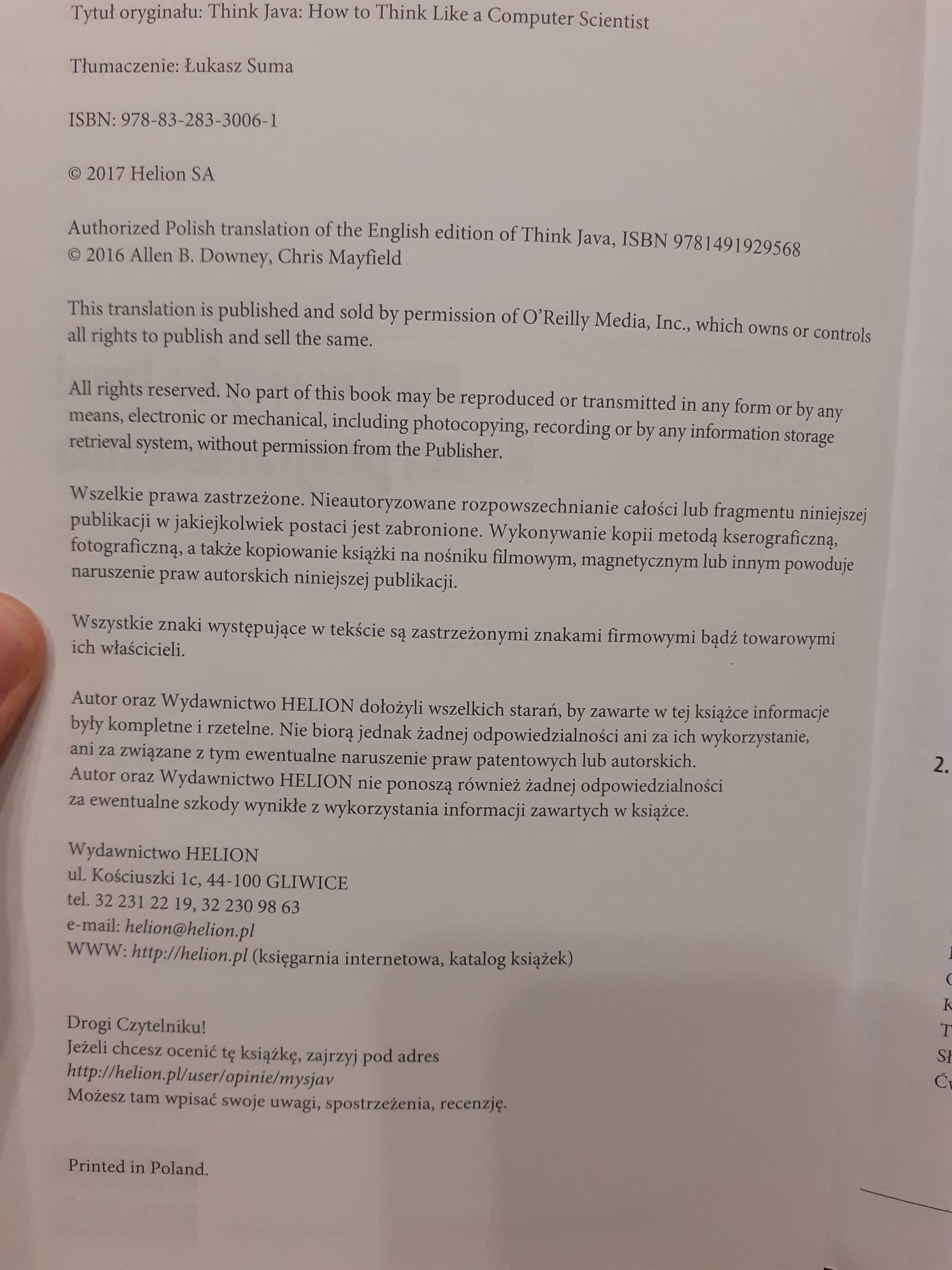 Myśl w języku Java! Nauka programowania