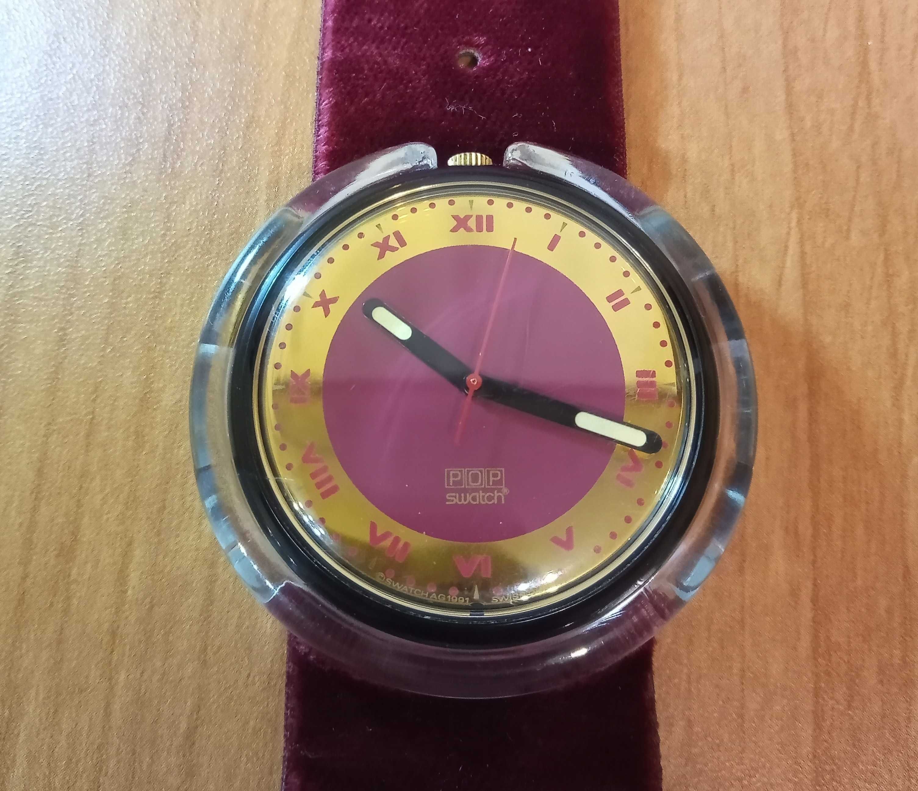 Винтажные часы SWATCH POP Red Velvet. Швейцария