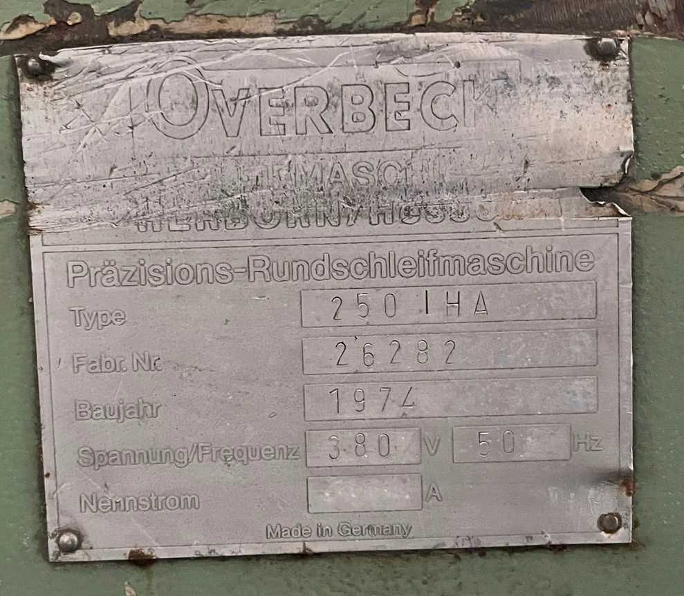 Szlifierka do otworów OVERBECK 250I HA do remontu lub na części