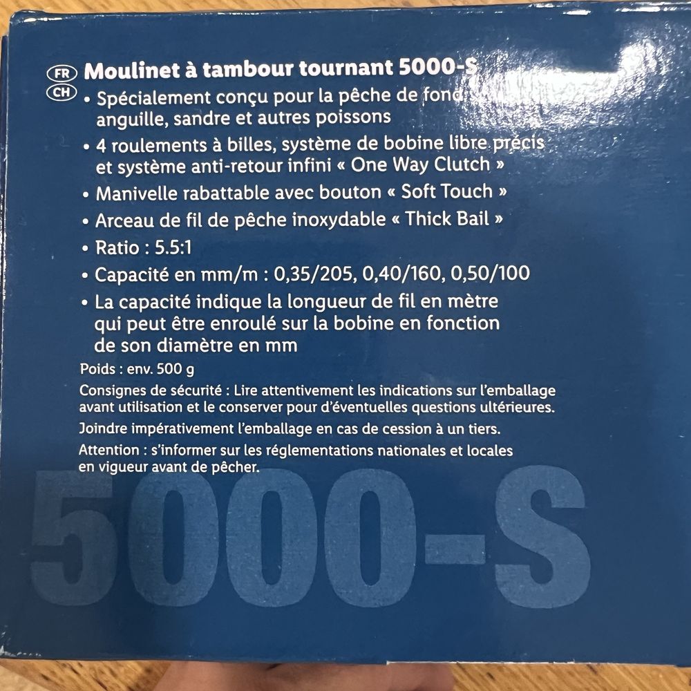 Carreto pesca 5000-S Crivit - NOVO