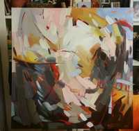 Quadro "Abstracto " óleo sobre tela, dimensões 80×80 cm.