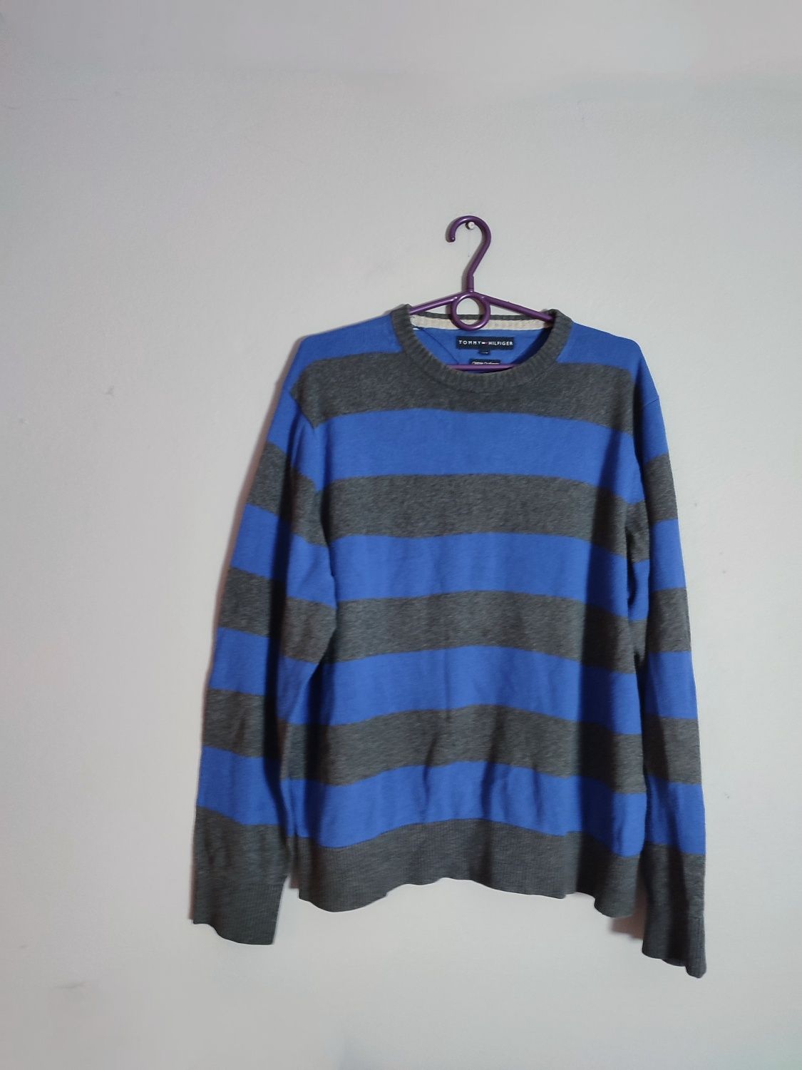 Sweter męski w paski Tommy Hilfiger bawełna kaszmir