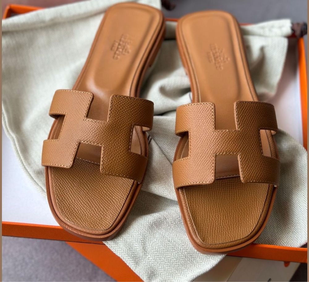 Шлёпанцы Hermes модель Oran 1:1 Luxe