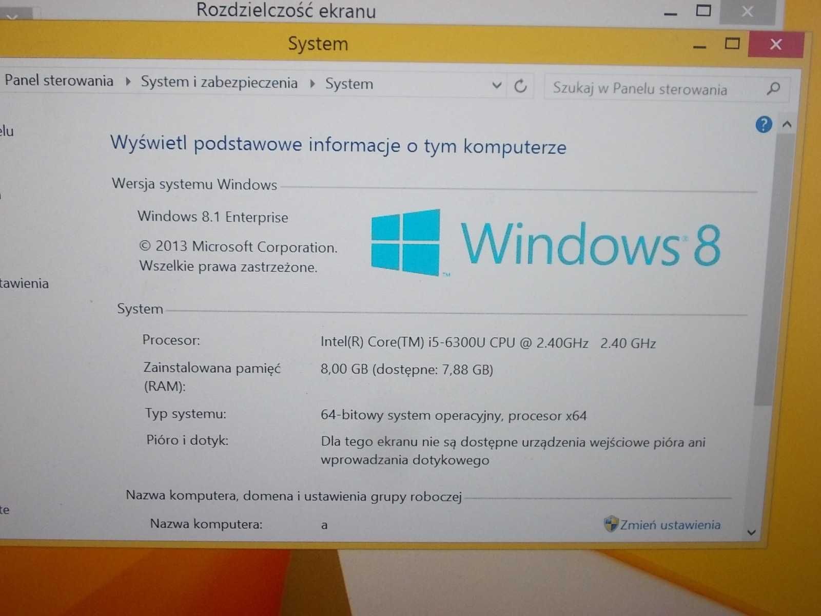 Dell Latitude E7480 Core i5-6300U 8GB DDR4 256GB SSD