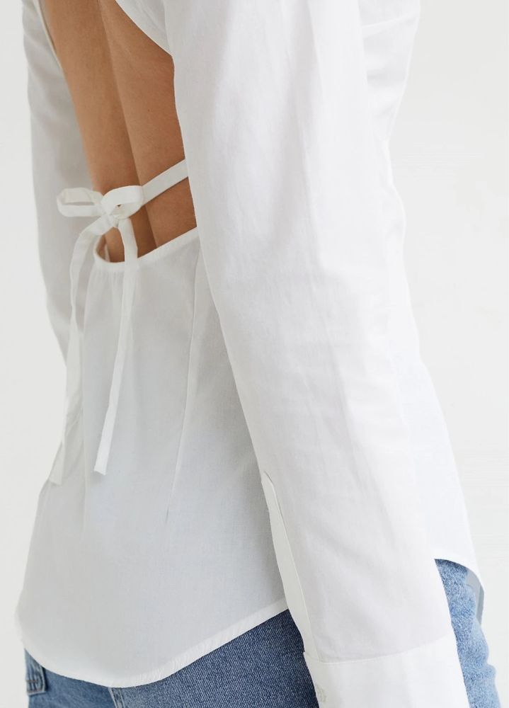 Блуза біла з відкритою спинкою H&M s
