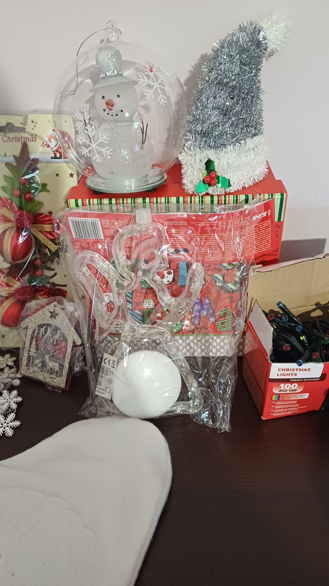 Ozdoby świąteczne zestaw nowe światełka lampki