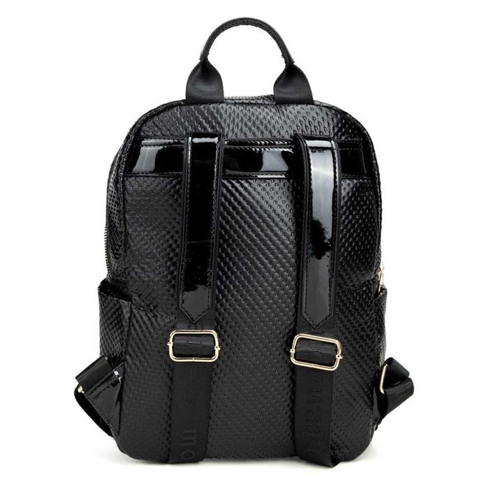 MONNARI Plecak Damski BAG4390 Czarny Elegancki Wodoodporny Modny Logo