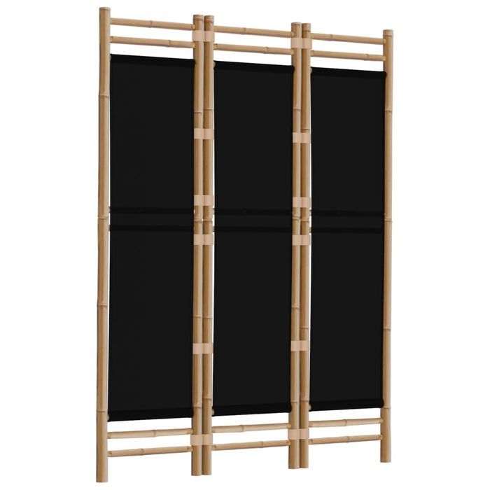 vidaXL Składany parawan 3-panelowy, 120 cm, bambus i płótno