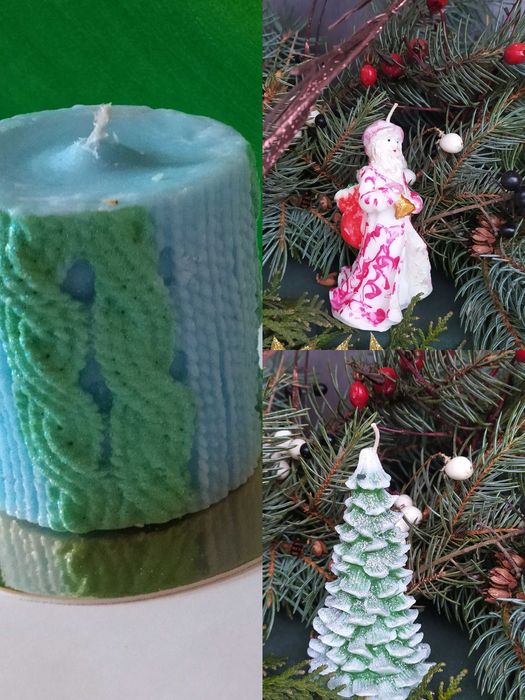 Розпродаж!Новорічні різноманітні  силіконові форми для свічок та мила
