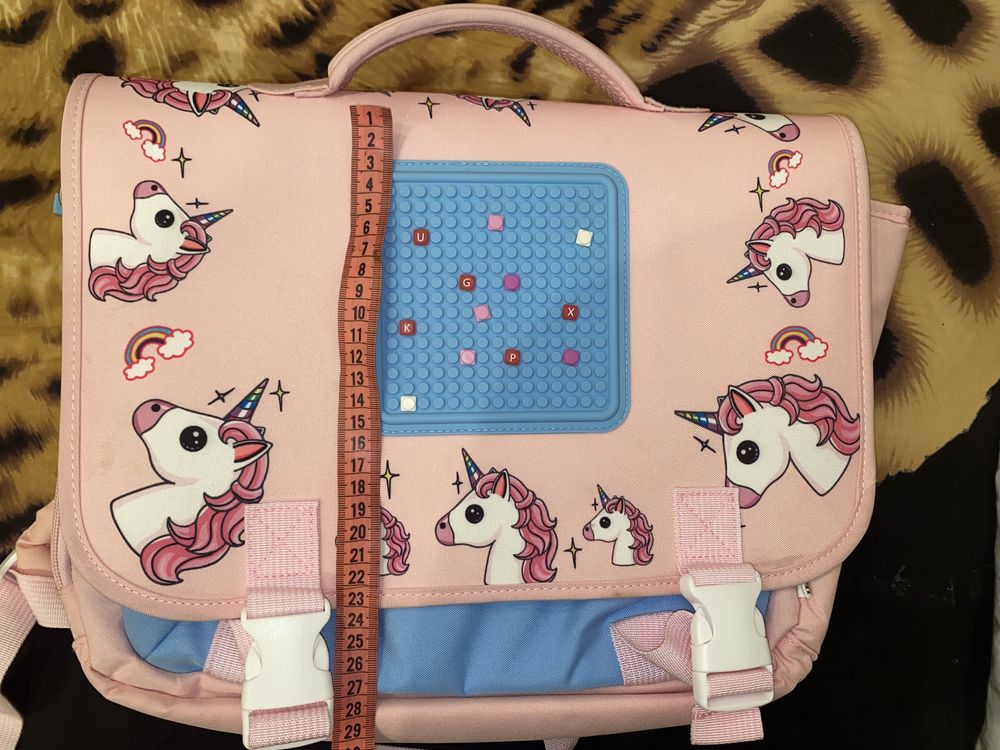 Школьный портфель, розовый рюкзак Upixel O-Kid Heart Единорог