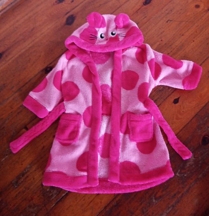 Szlafrok z kapturem dla dziewczynki 68/74 cm