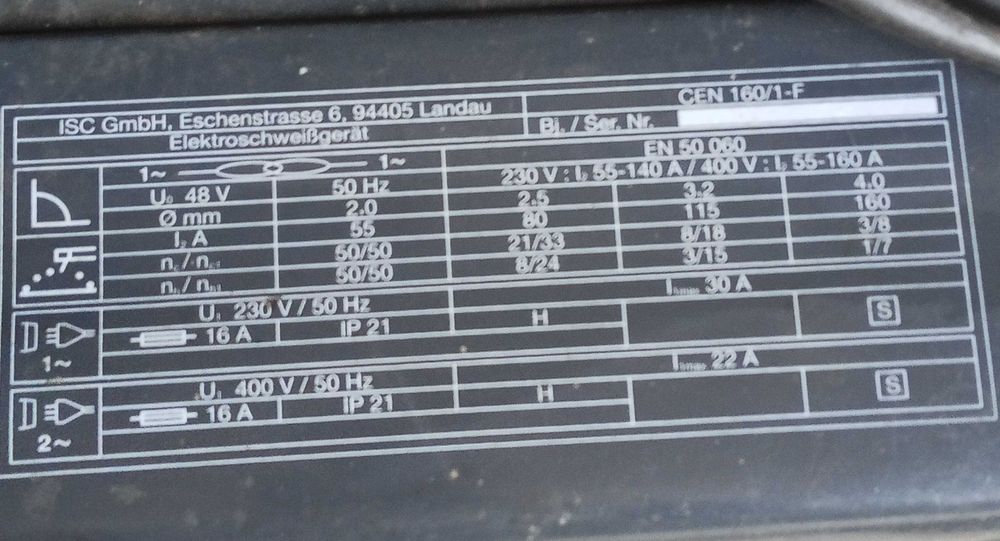 Spawarka transformatorowa EINHELL EUROMASTER CEN 160 1-F Turbo