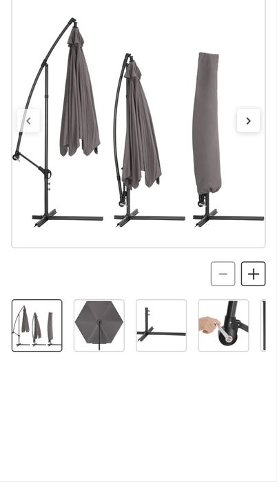 Chapéu de Sol Tectake 350cm Novo