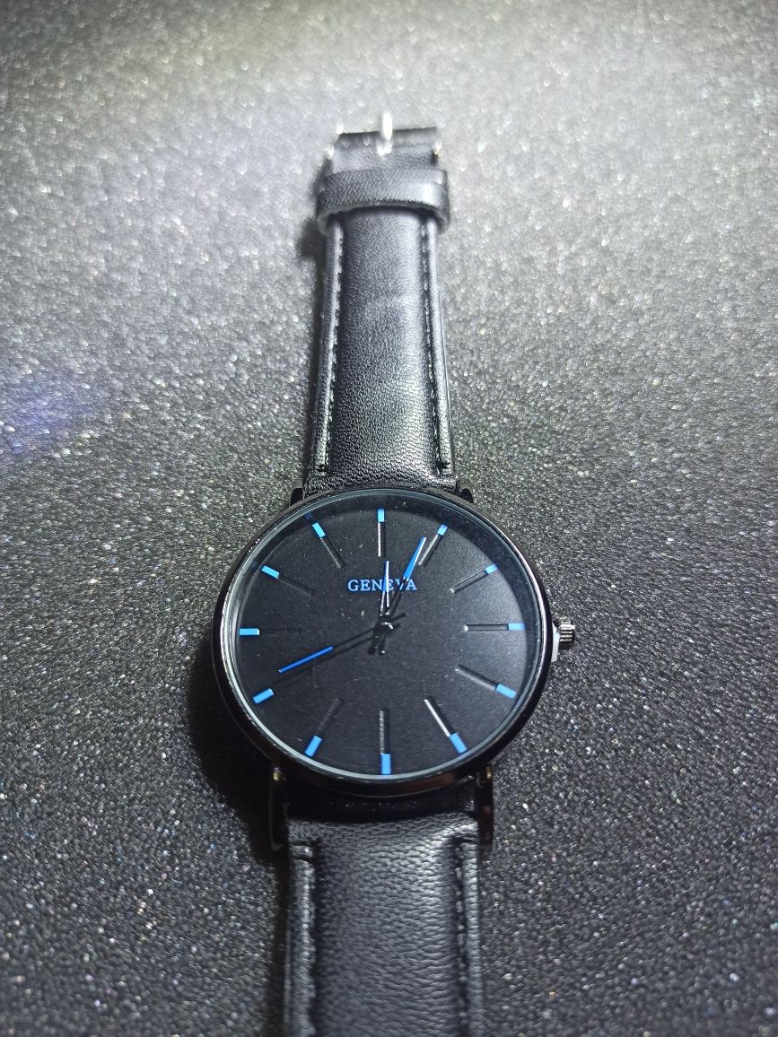 Klasyczny męski zegarek niebieskie wskazówki szybka wysyłka