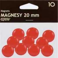 Magnes 20mm czerwony 10szt GRAND