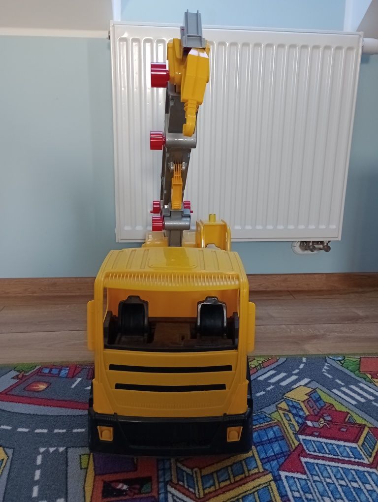 Wielki dźwig auto. LENA GIGA Dźwig Jeździk Wyciągarka 70 CM