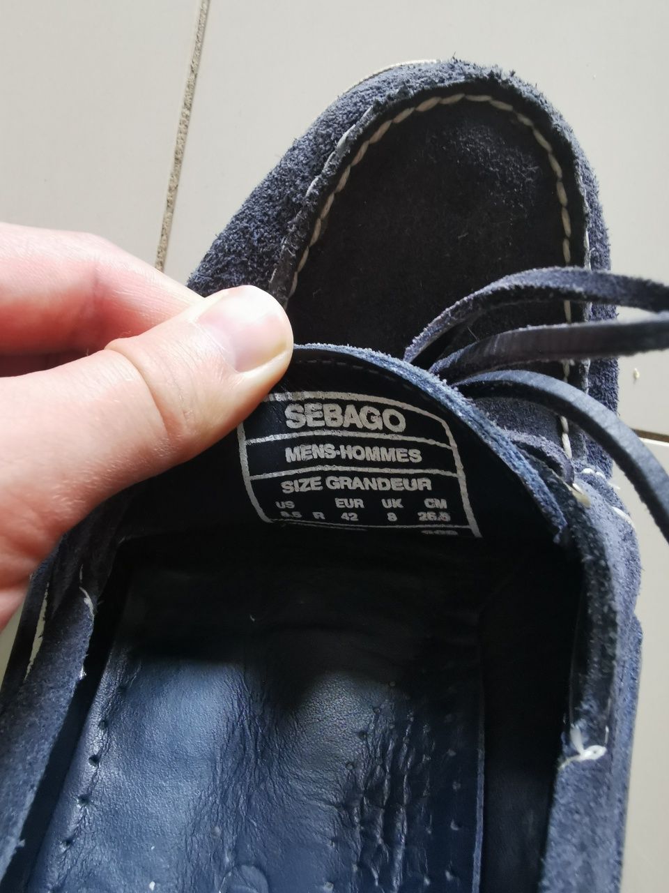 Granatowe buty żeglarskie Sebago, rozmiar 42