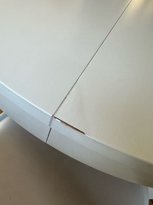 IKEA BJURSTA Stół rozkładany okrągły BIAŁY 115/166