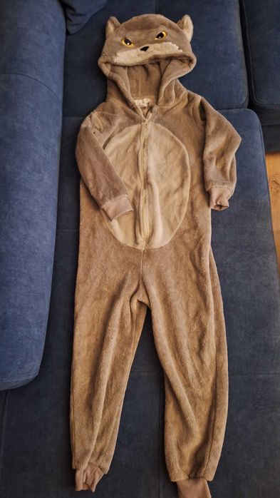 Strój kombinezon pluszowy wilk 110-116