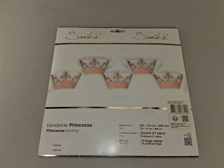 N095 Santex Banderole Princesse Girlanda Korony OzdobaDekoracja 600 cm