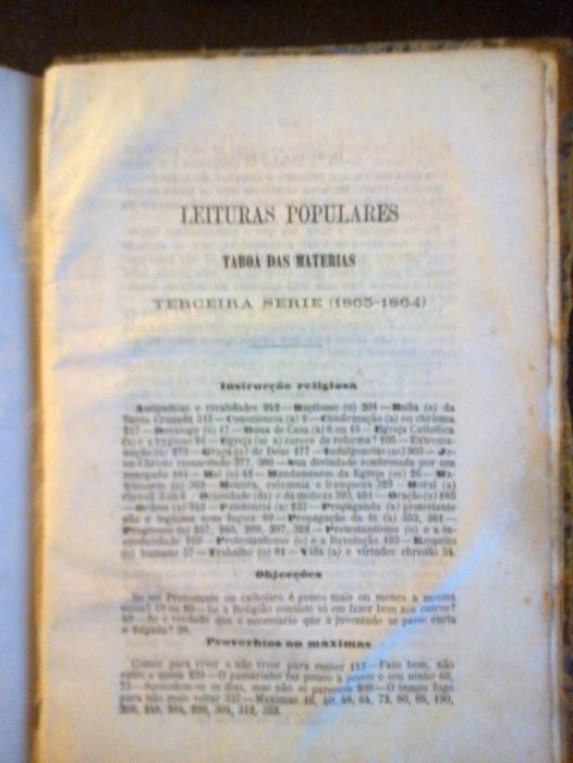 LEITURAS POPULARES: Semanário Religioso e Instructivo. Nº 1, 2º Anno 1