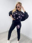 Piękny komplet welurowy dres logo paparazzi