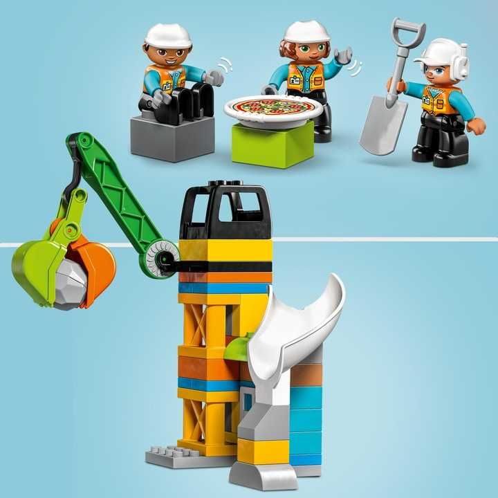 LEGO Duplo Plac Budowy Dźwig Betoniarka 3 figurki Prezent