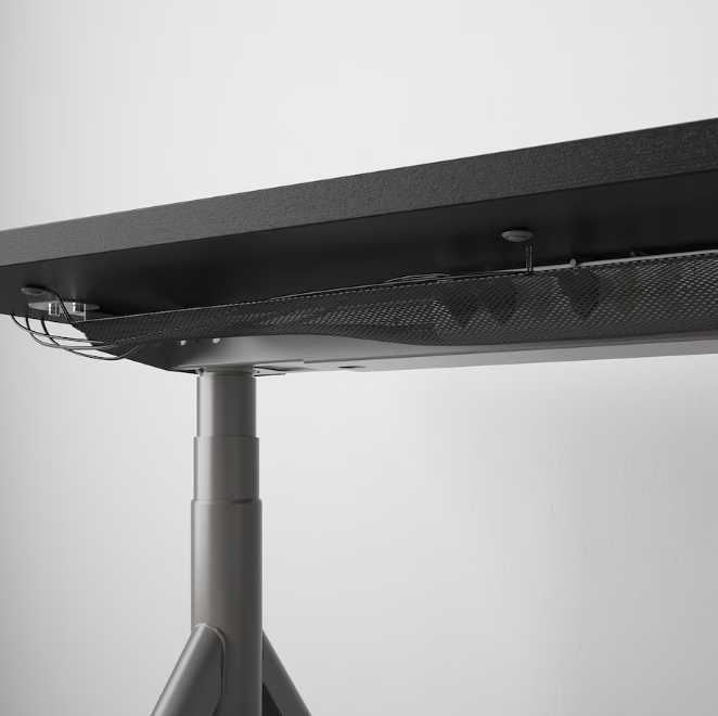 Secretária sentado/em pé, preto/cinz esc, 160x80 cm