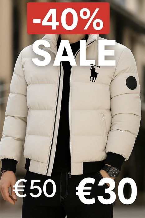 Casaco Masculino de Algodão de Inverno 2025, Manga Longa, com Zíper