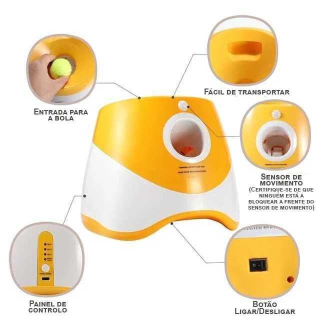 PORTES GRÁTIS - Lançador de Bolas Automático. Brinquedo Interactivo