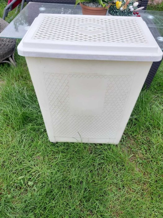 Kosz na pranie łazienkowy biały 50 l  50cm X 32cm X wysoki 66cm
