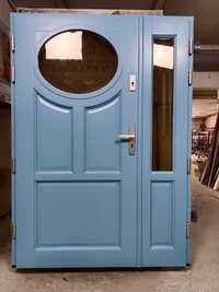 Drzwi zewnętrzne wejściowe drewniane dębowe   dostawa GRATIS