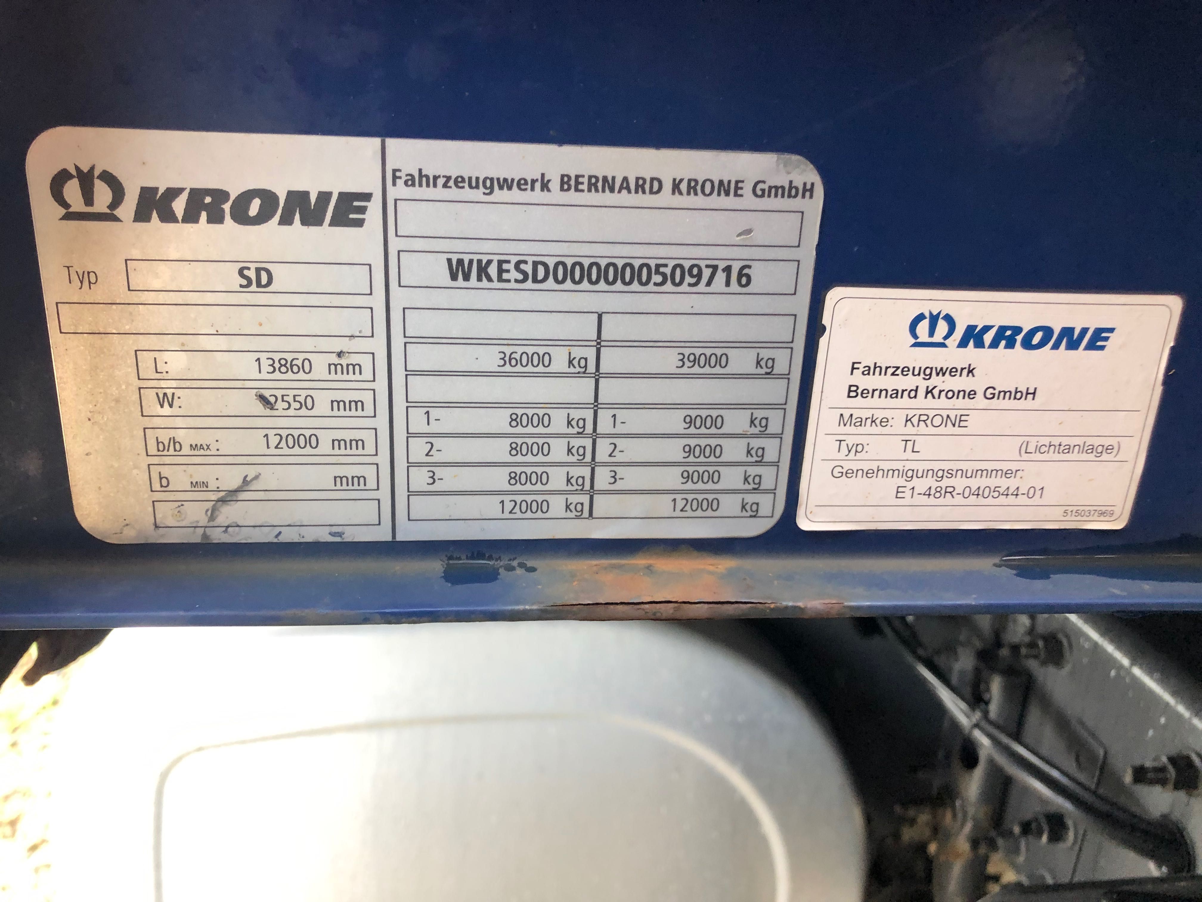 Krone прицеп штора