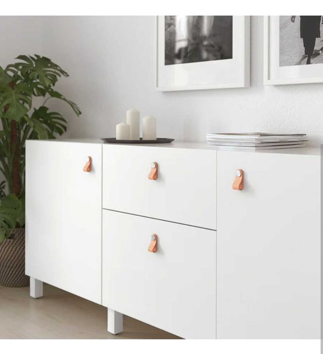 Conjunto 7 puxadores pele IKEA Östernäs