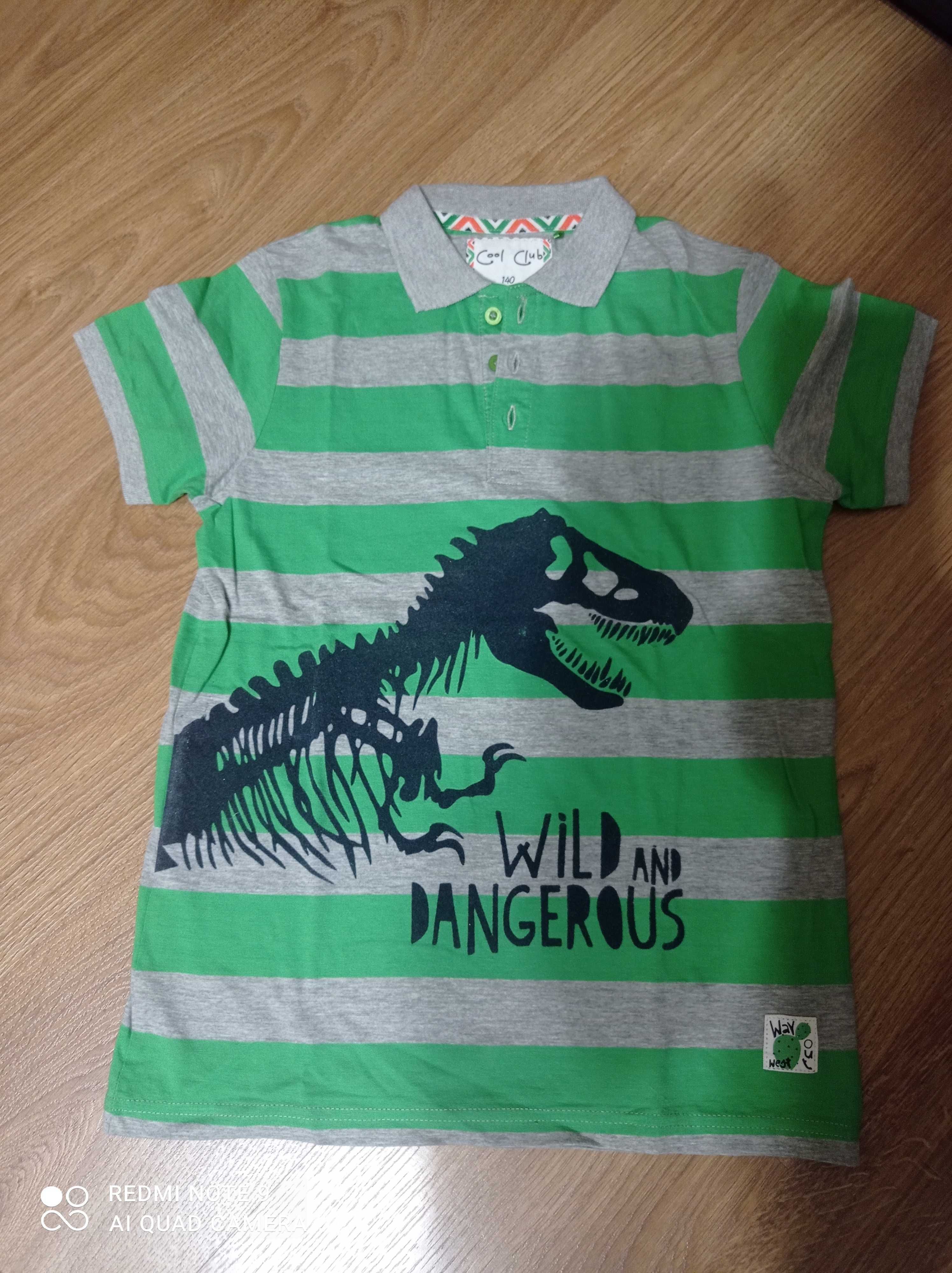 Koszulka z dinozaurem używana w bardzo dobrym stanie rozm. 140