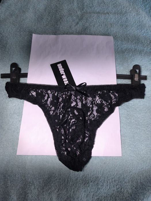 Stringi męskie push up koronkowe