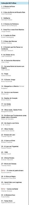 Coleção Mil Folhas- varios autores