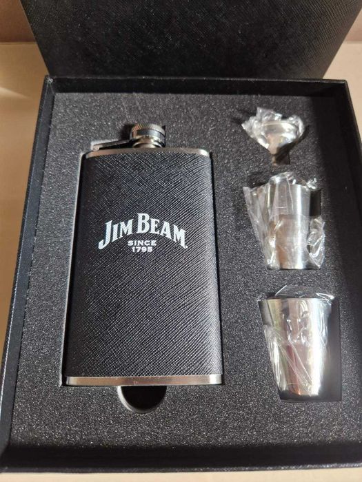 Zestaw Prezentowy Jim Beam – Piersiówka + Kieliszki + Lejek