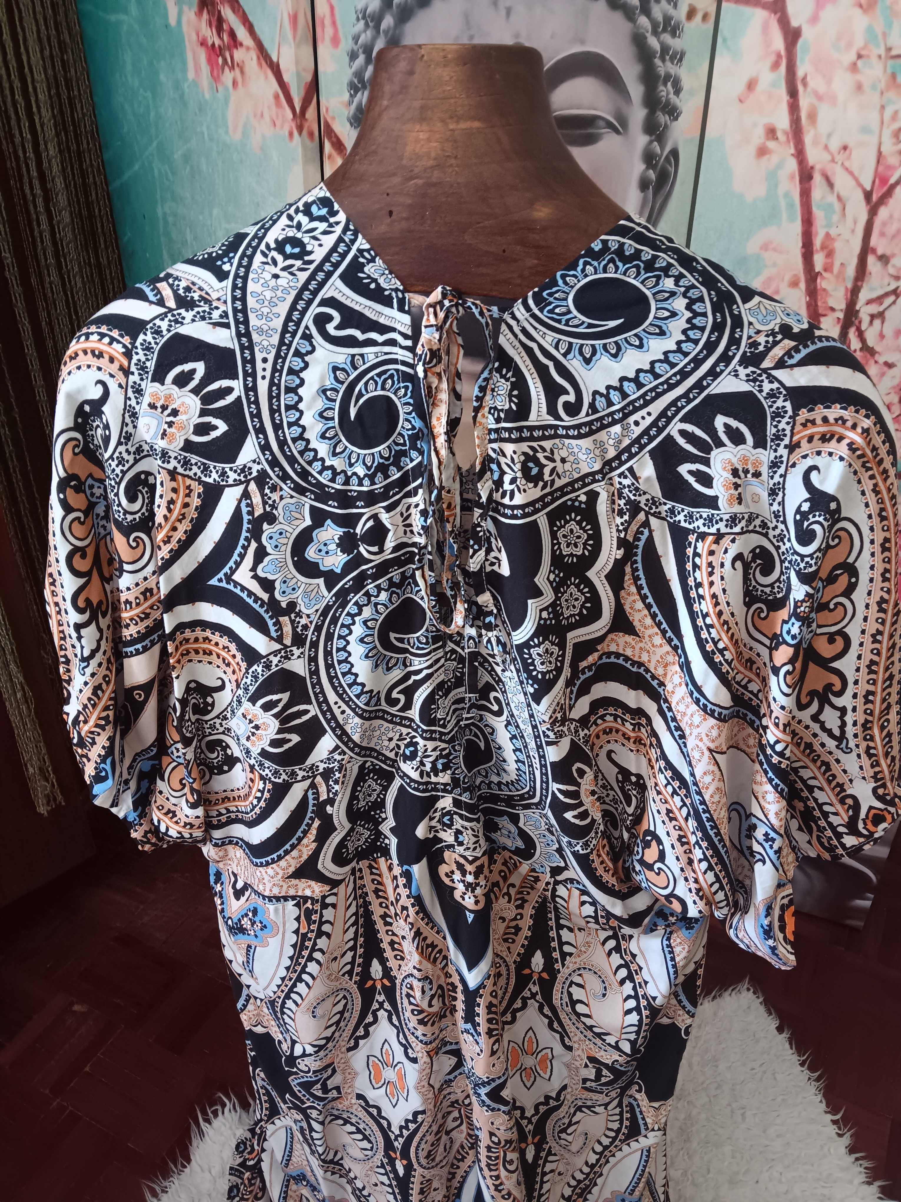 Vestido XL estampado - boho chic padrão paisley