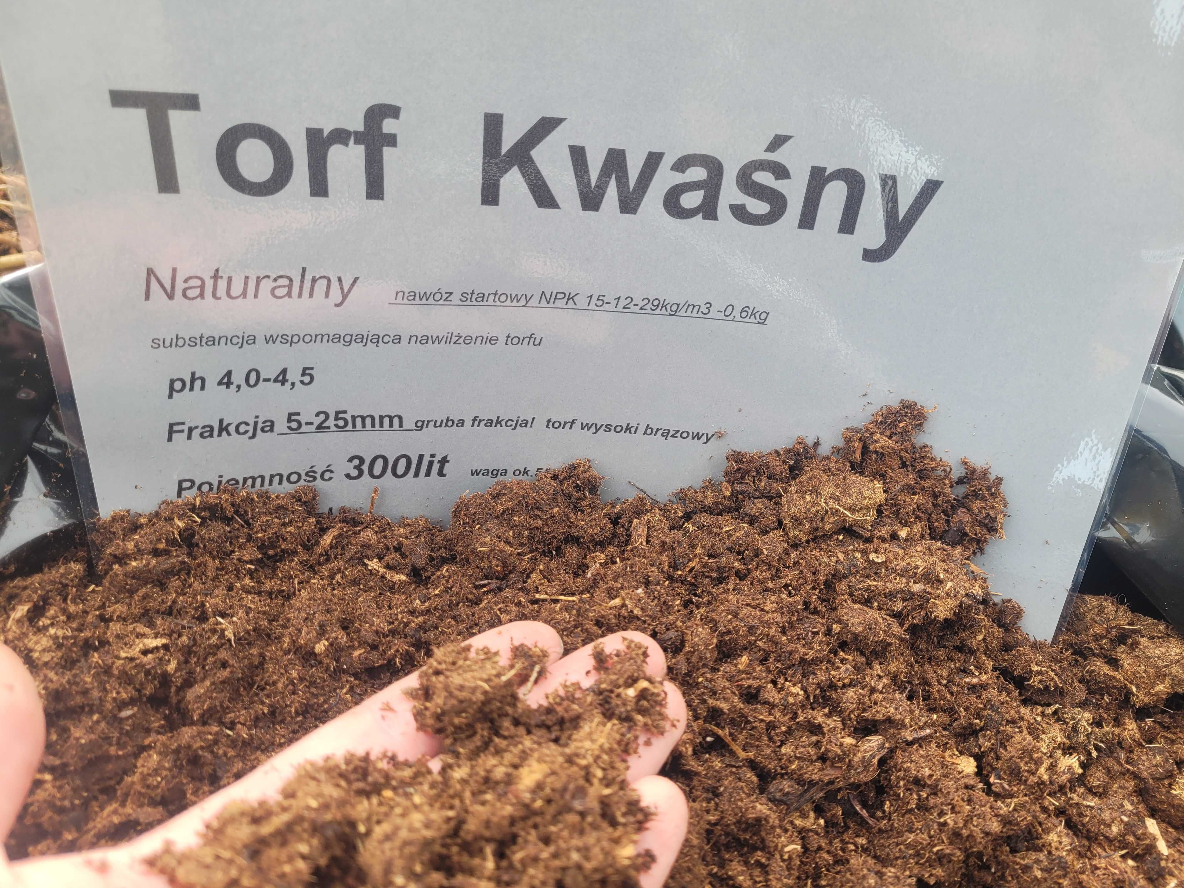 Torf kwaśny odkwaszony substrat podłoże kora wysokiej jakości transpor