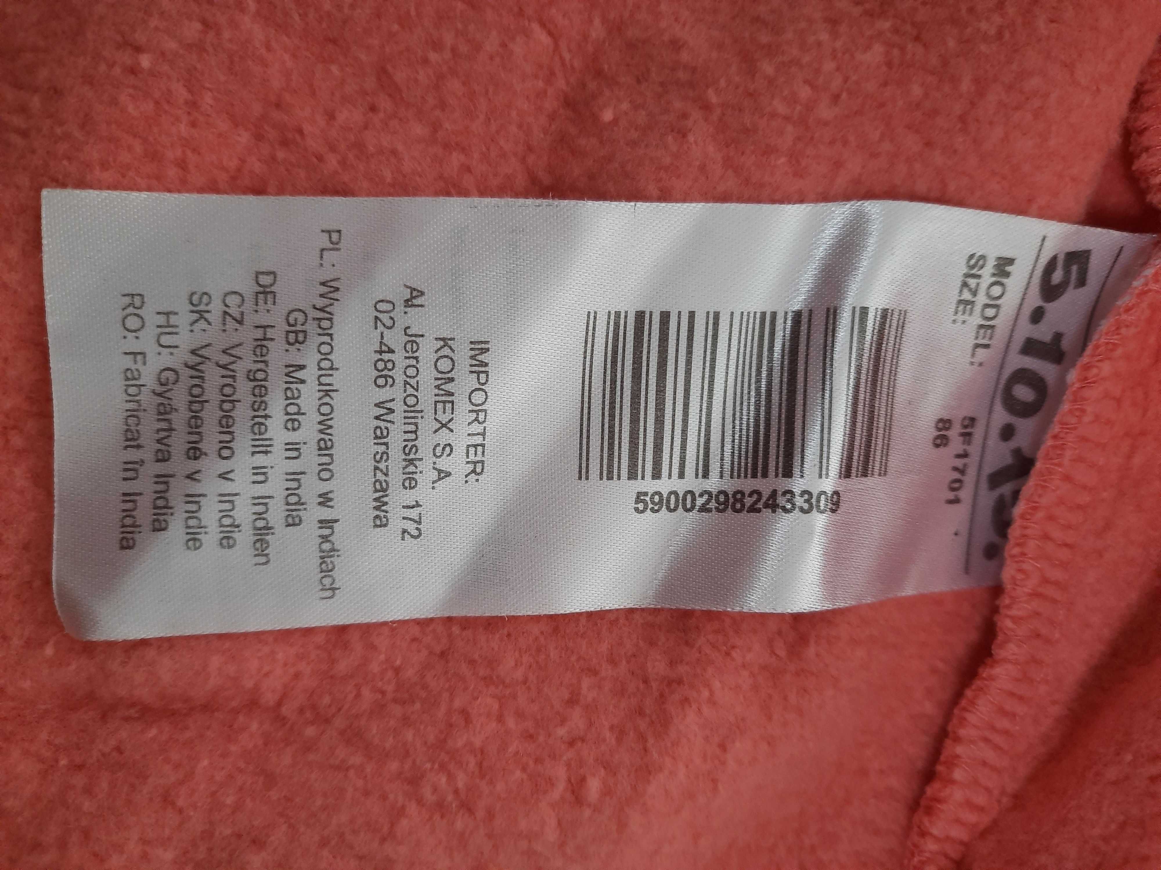 Bluza 5-10-15 lekko ocieplana r.86 dla dziewczynki