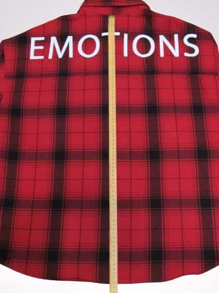 Gloria Jeans  Tрендовая клетчатая рубашка с надписью EMOTIONS  р.S/M