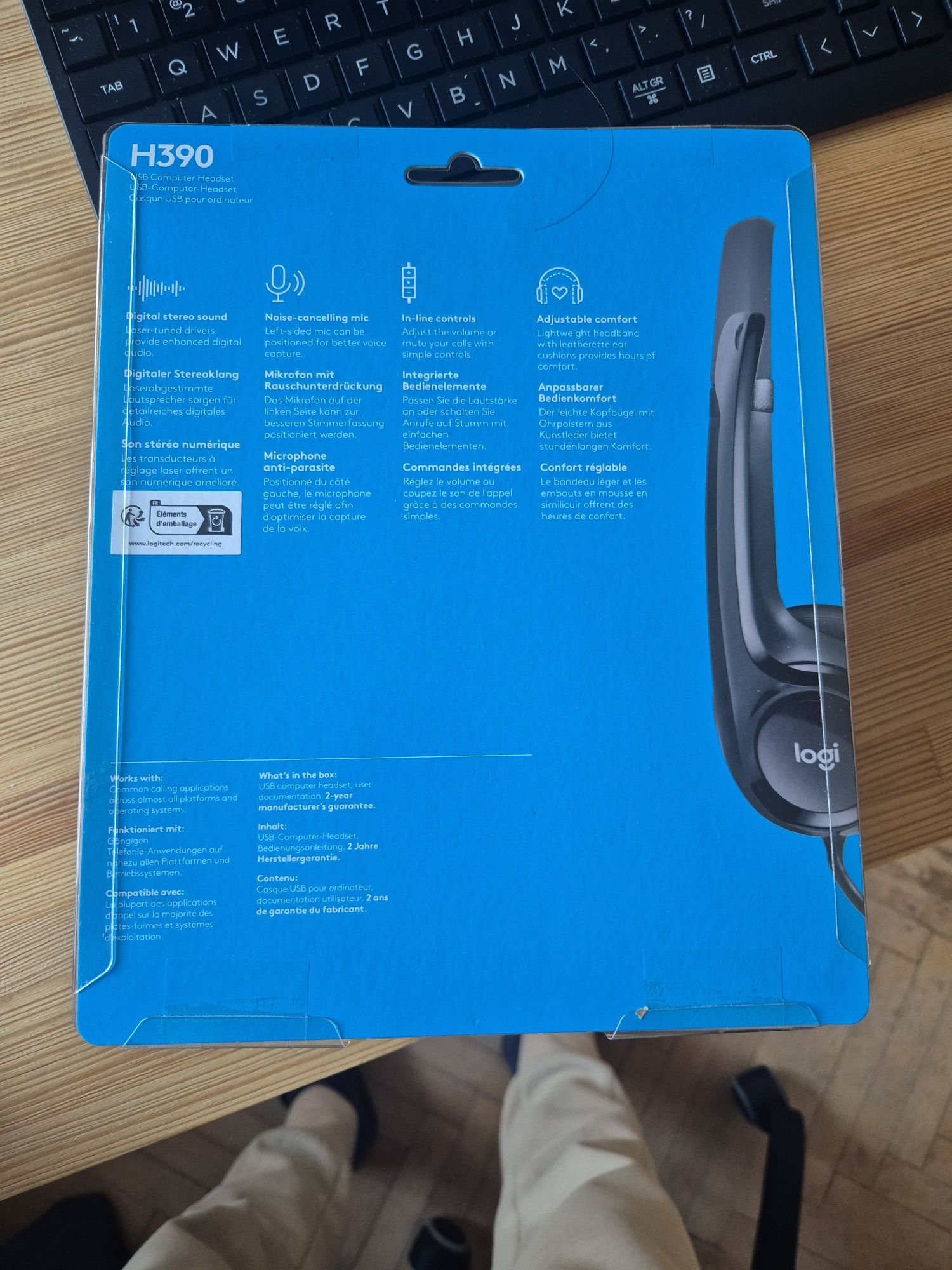 Nowe Słuchawki Logitech H390 przewodowe z mikrofonem USB