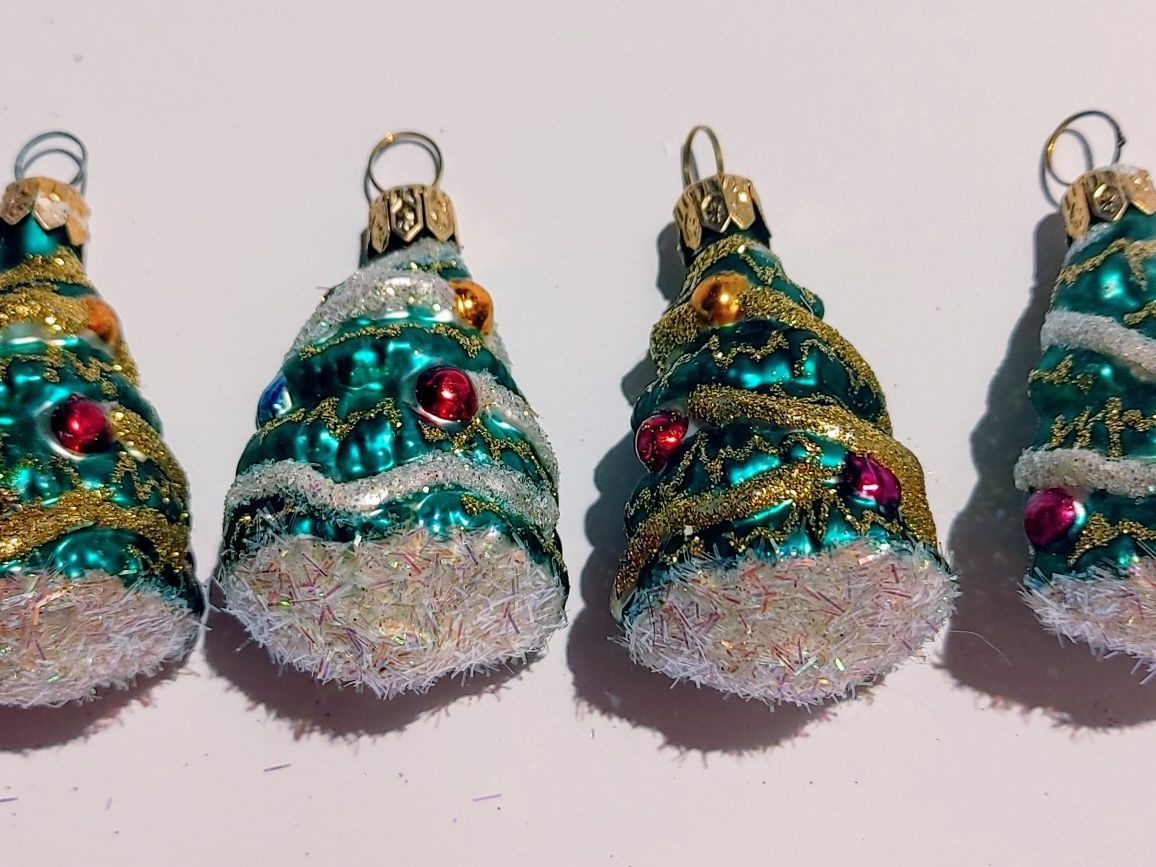 Bombki choinki, cena za 5 szt. mini retro ozdoby choinkowe, vintage