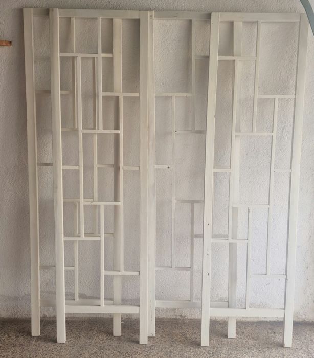 Biombo madeira branco