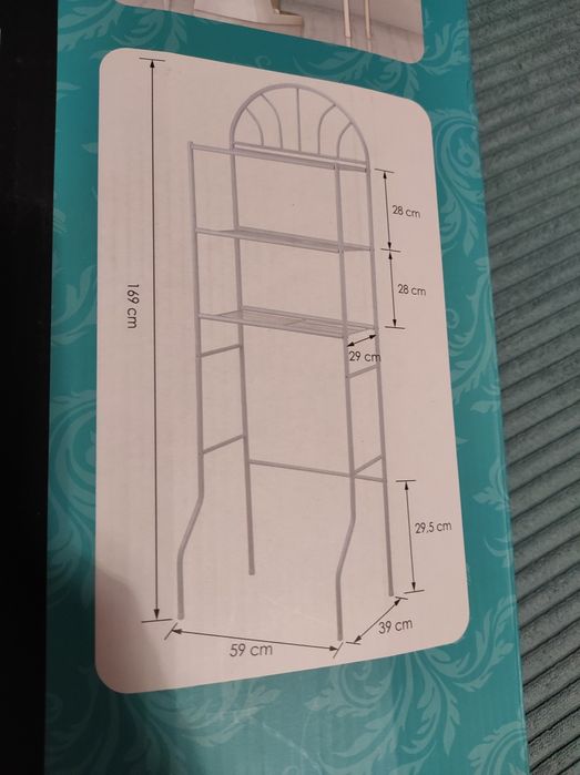 Regał nastawny nad pralkę WC półki metalowy regał łazienkowy
