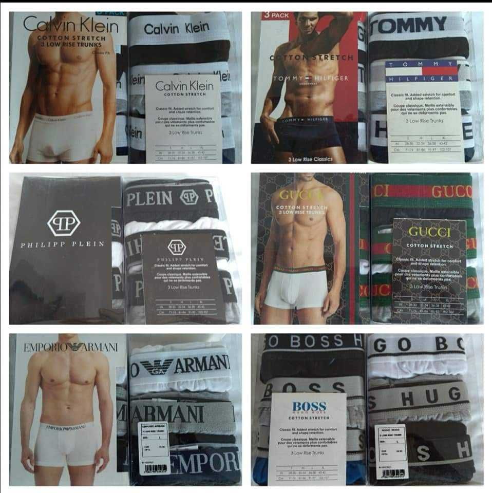 Bokserki męskie – 3pak – Calvin Tommy Gucci Armani Boss – Wysyłka OLX