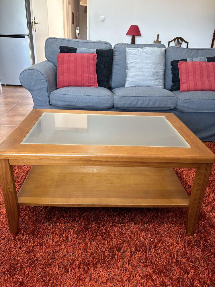 Mesa de Centro em madeira e vidro