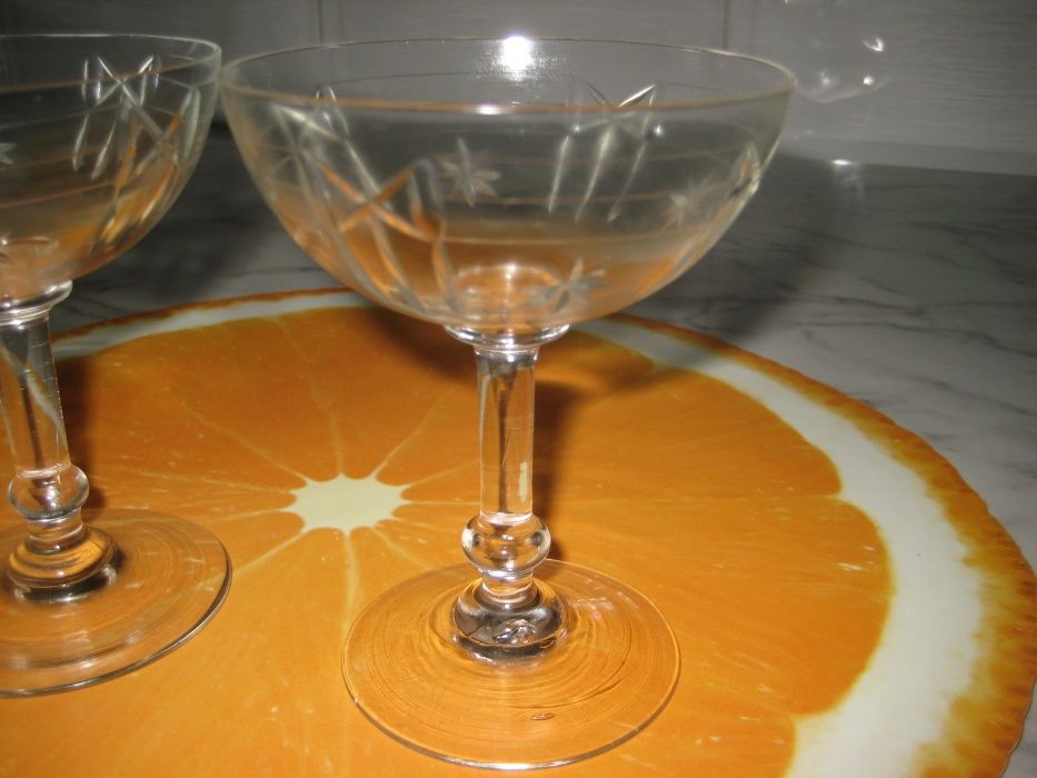 2 taças champanhe lapidadas, anos 1930