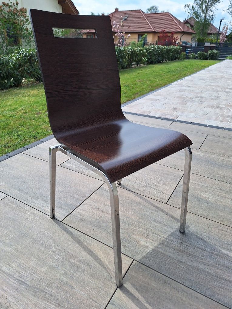 Krzesło 6 szt. metalowa rama / kolor ciemny brąz